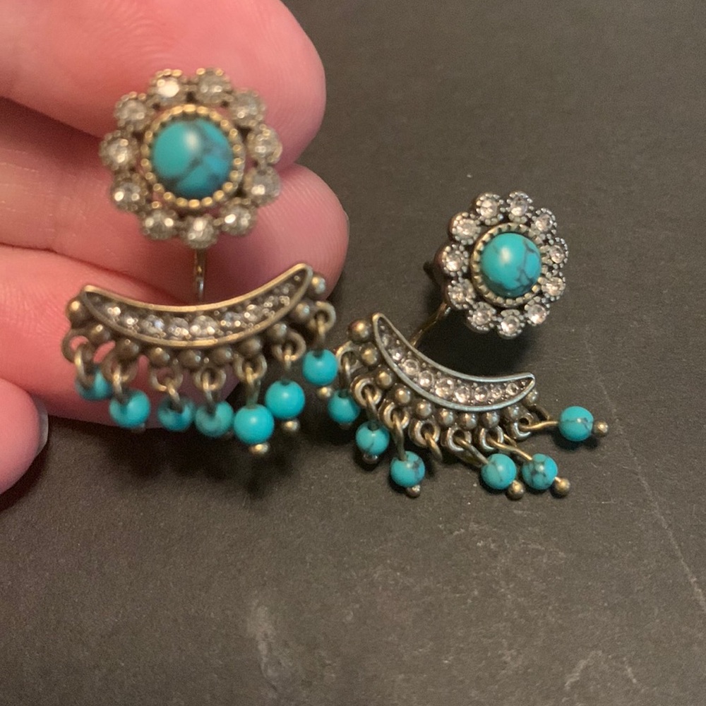 Chloe + Isabel Convertible Earrings - Jackets - Turquoise-Pave - Halo - Studs